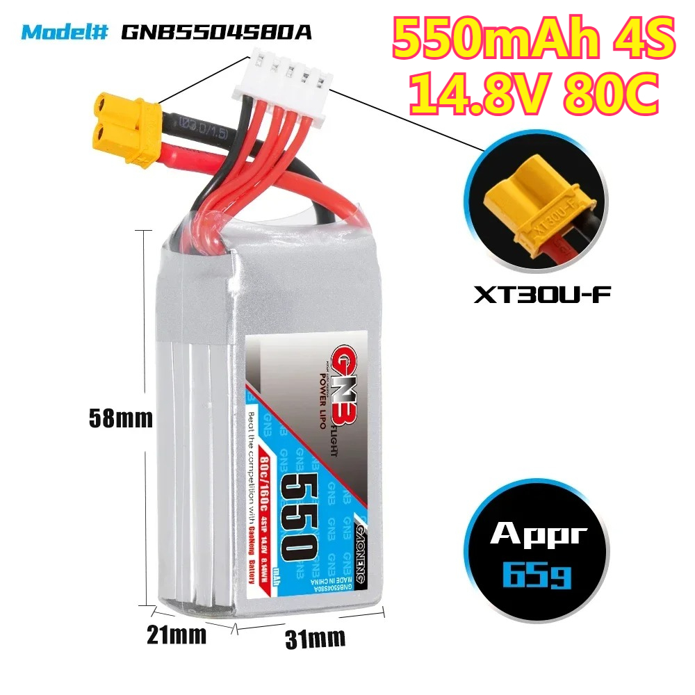550mAh 4S 14.8V 80C with XT30  – Drone Battery 4S Bewertung und Preis